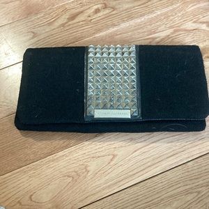 Armani Exchange black and silver clutch purse
